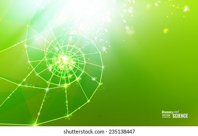 Abstract science design with polygons and triangles. Vector illustration.