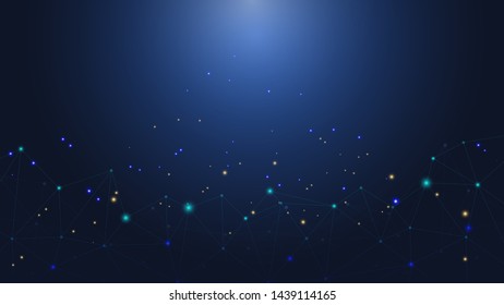 Abstract science and digital internet connection on blue background. vector illustration 