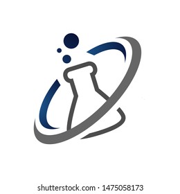 abstract science flask Lab logo sign template vector design symbol