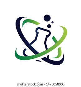 abstract science flask Lab logo sign template vector design symbol