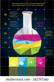 abstract science flask low polygon illustration