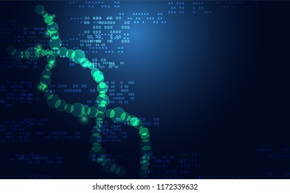 Abstract Science Health Medical Consist DNA Digital Technology Concept Background Futuristic Science On Hi Tech Future Blue Technology Background. For Template, Web Design Or Presentation.