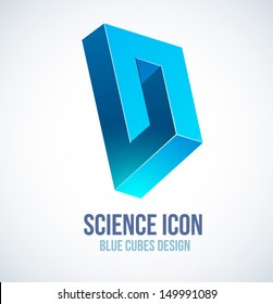 Abstract science icon. Impossible figure. Vector illustration.