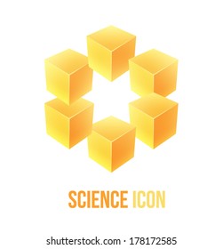 Abstract science icon. Impossible figure. Vector illustration.