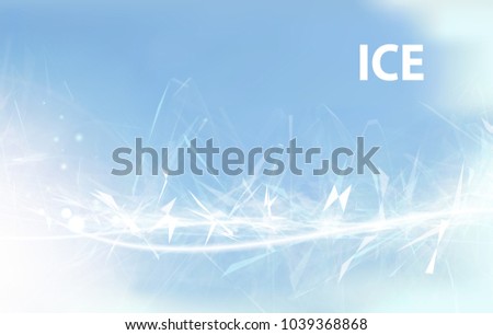 Abstract science illustration. Cristal wind or glowing polygonal flow over blue sky background. Nature ice illustration.