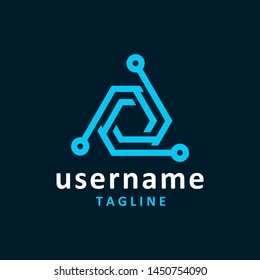 abstract science logo design inspiration . technology logo design template . science tech icon design