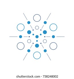 Abstract science logo template. Hexagonal element.