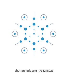 Abstract science logo template. Hexagonal element.