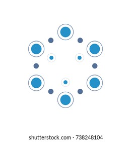 Abstract science logo template. Hexagonal element.