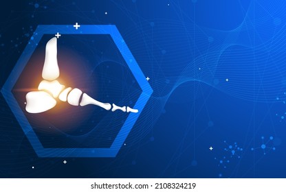 Abstract science medical orthopedics of ankle and foot injury. The concept for hospital and research.