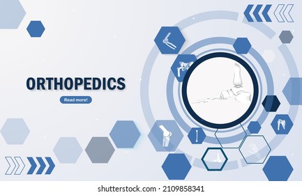 Abstract science medical orthopedics of ankle and foot injury. The concept for hospital and research.