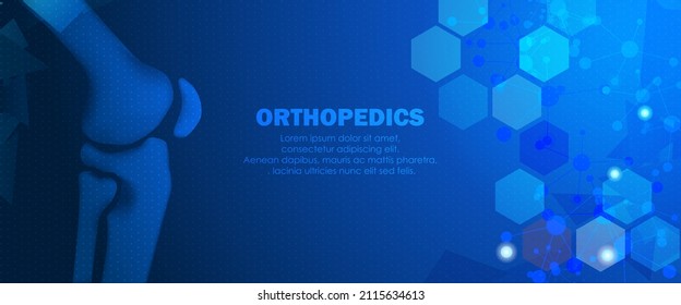 Abstract science medical orthopedics of knee and joint injury. The concept for hospital and research.