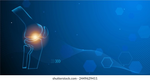 Abstrakte Wissenschaft Medizinische Orthopädie der Knie- und Gelenkverletzung. Das Konzept für Krankenhaus und Forschung.