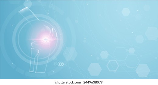 Abstract science medical orthopedics of knee and joint injury. The concept for hospital and research.