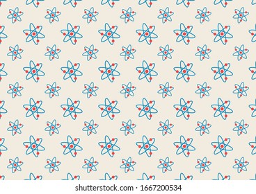 Abstract science pattern design vector background. Concept via atom icon suitable for background, website and room children.