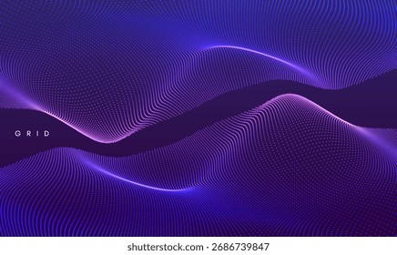 Abstract science or technology background. 3D grid surface. Illustration for brochure, poster, cover, card, presentation, flyer or banner.