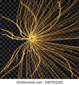 Abstract science or technology background. Array with dynamic particles. Vector illustration.