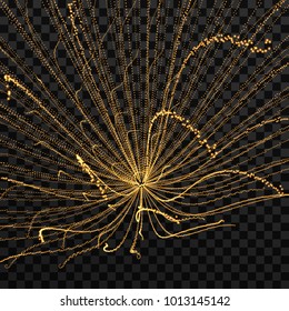 Abstract science or technology background. Array with dynamic particles. Vector illustration.