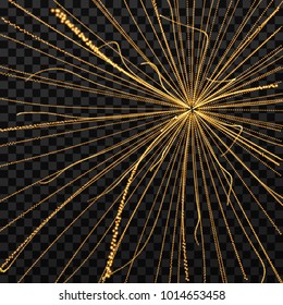 Abstract science or technology background. Array with dynamic particles. Vector illustration.