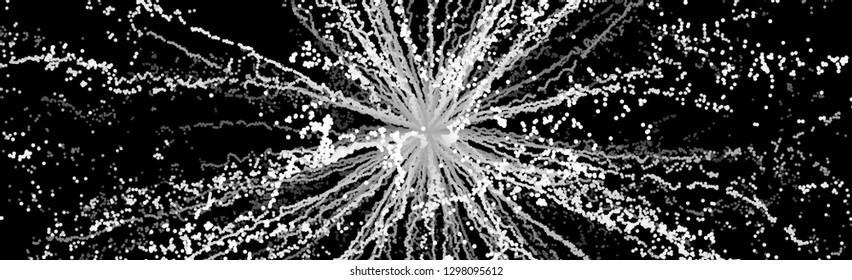 Abstract science or technology background. Array with dynamic particles. Vector illustration.