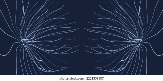 Abstract science or technology background. Array with dynamic particles. Vector illustration.