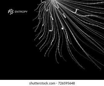 Abstract science or technology background. Array with dynamic particles. Vector illustration.