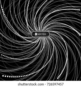 Abstract science or technology background. Array with dynamic particles. Vector illustration.