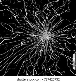 Abstract science or technology background. Array with dynamic particles. Vector illustration.