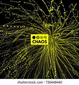 Abstract science or technology background. Array with dynamic particles. Vector illustration.