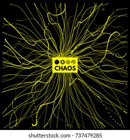 Abstract science or technology background. Array with dynamic particles. Vector illustration.