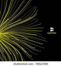 Abstract science or technology background. Array with dynamic particles. Vector illustration.