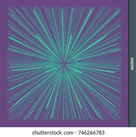 Abstract science or technology background. Array with dynamic particles. Vector illustration.