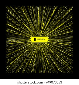 Abstract science or technology background. Array with dynamic particles. Vector illustration.