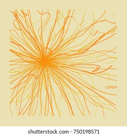 Abstract science or technology background. Array with dynamic particles. Vector illustration.