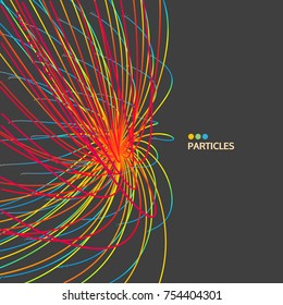 Abstract science or technology background. Array with dynamic particles. Vector illustration.