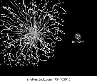 Abstract science or technology background. Array with dynamic particles. Vector illustration.