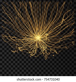 Abstract science or technology background. Array with dynamic particles. Vector illustration.