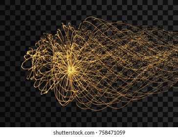Abstract science or technology background. Array with dynamic particles. Vector illustration.