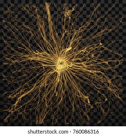 Abstract science or technology background. Array with dynamic particles. Vector illustration.