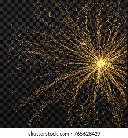Abstract science or technology background. Array with dynamic particles. Vector illustration.