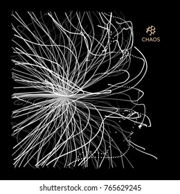 Abstract science or technology background. Array with dynamic particles. Vector illustration.