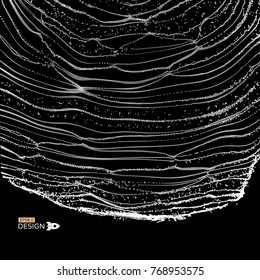 Abstract science or technology background. Array with dynamic particles. Vector illustration.