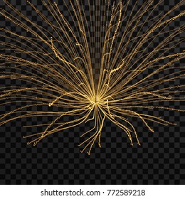 Abstract science or technology background. Array with dynamic particles. Vector illustration.