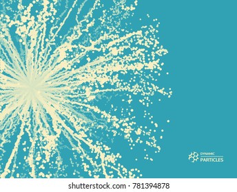 Abstract science or technology background. Array with dynamic particles. Vector illustration.