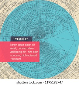 Abstract science or technology background. Cover design template. Network illustration. 3D grid surface.