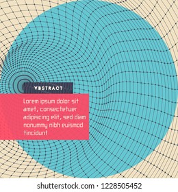 Abstract science or technology background. Cover design template. Network illustration. 3D grid surface.
