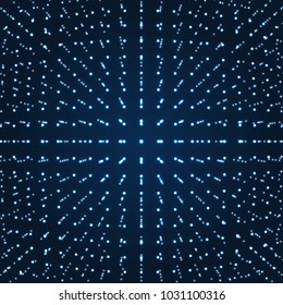 Abstract science or technology background. Graphic design. Network illustration with particle. 3D grid surface. Can be used for wallpaper, presentation, banner and cover.
