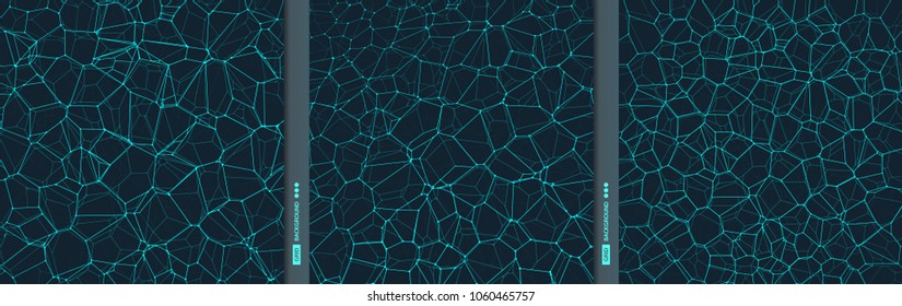 Resumen de antecedentes científicos o tecnológicos. Diseño gráfico. Ilustración de red con partícula. Superficie de cuadrícula 3D. Se puede usar para papel de pared, presentación, banner y portada.