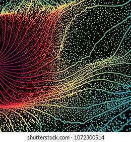 Abstract science or technology background. Graphic design. Network illustration with particle. 3D grid surface. 