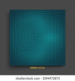 Abstract science or technology background. Graphic design. 3D grid surface. Can be used for wallpaper, presentation, banner and cover.